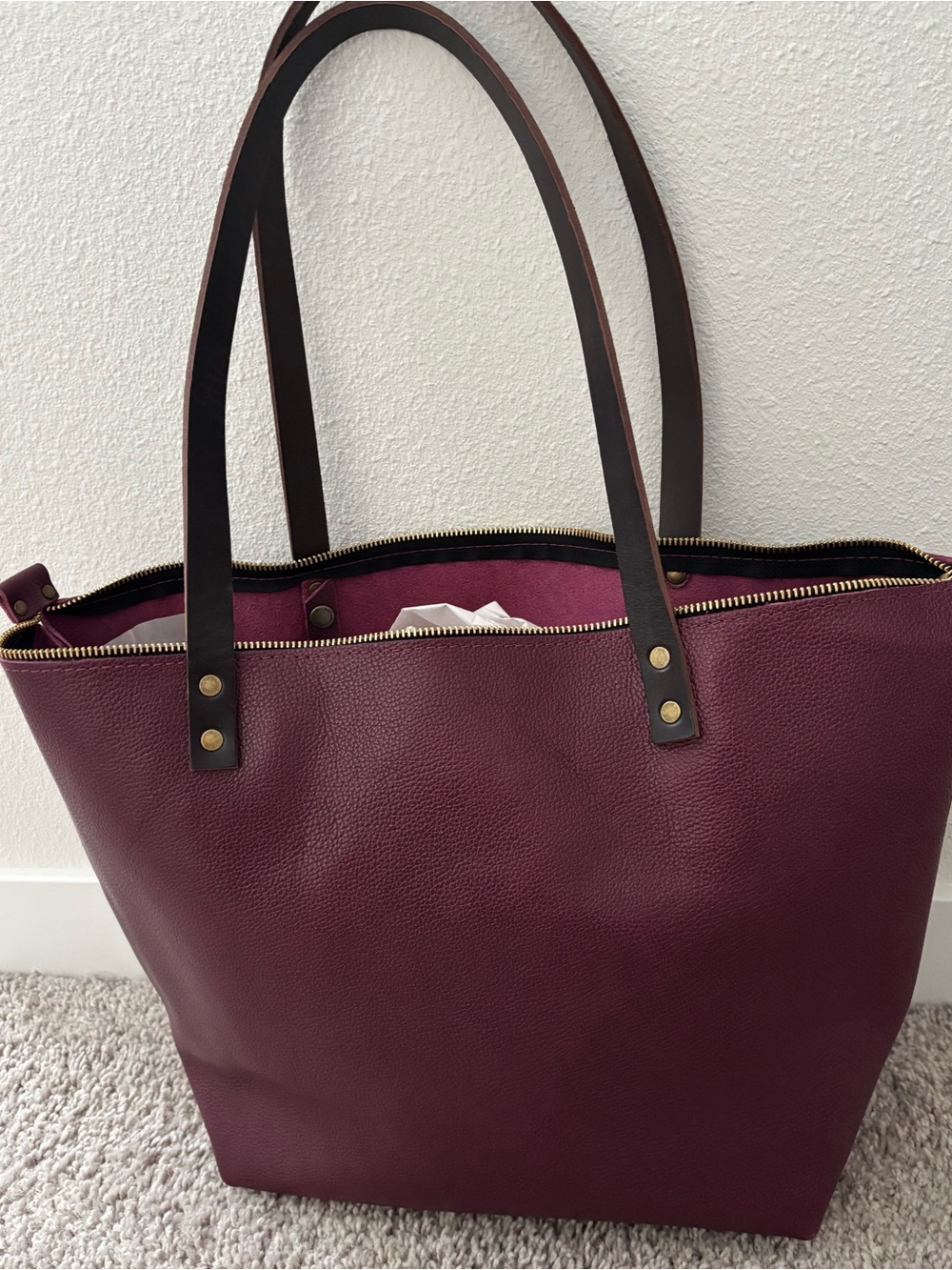 Portland Leather Goods large tote with zipper - Picture 5 of 9